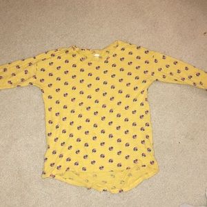 Yellow flower 7/8 long sleeves